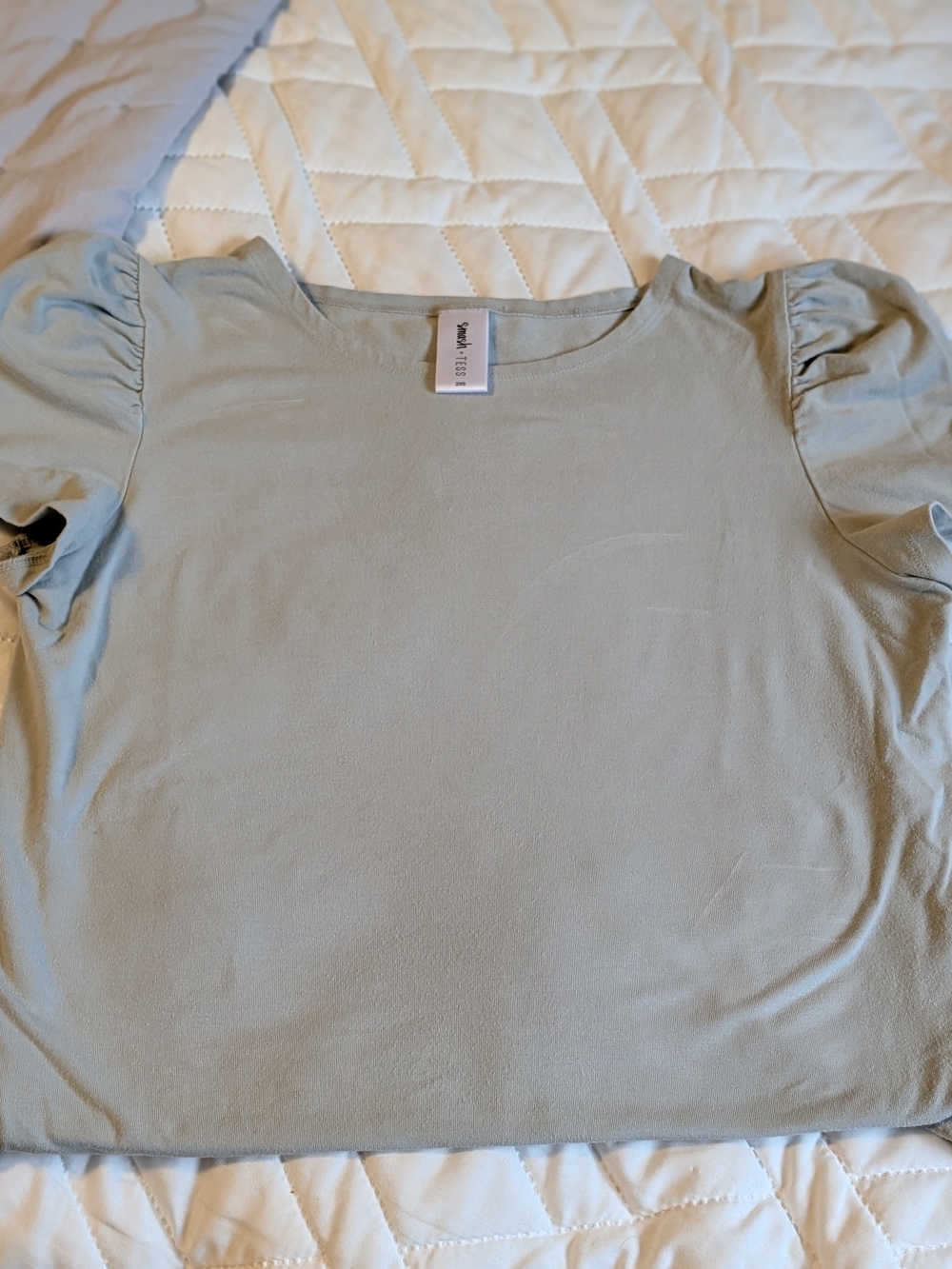 Smash + Tess Puff Sleeve Crew Tee - Sage Green
